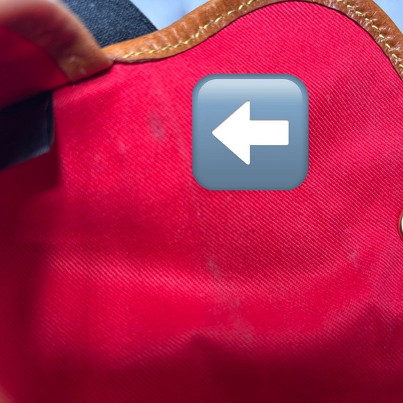 Vintage Dooney and Bourke Wristlet Blue Pebbled Leather Brown Trim Minimalist Go - Picture 10 of 10